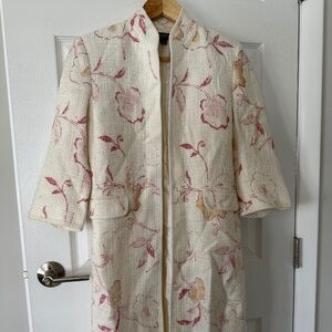 Beautiful Nubby Tweed style Floral Kasper Suit Separate 3/4 sleeves size 2P